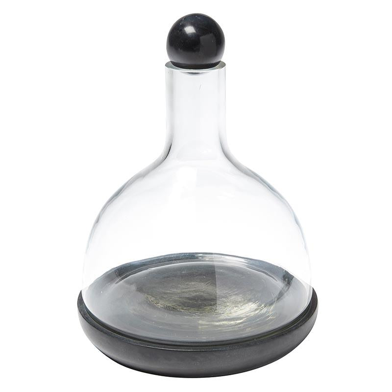 White Marble and Glass Wine Carafe