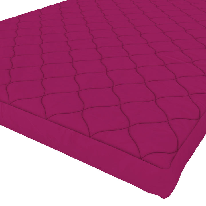 6 Inch Quilted Mattress with Machine Washable Cover - Hot Pink - Full