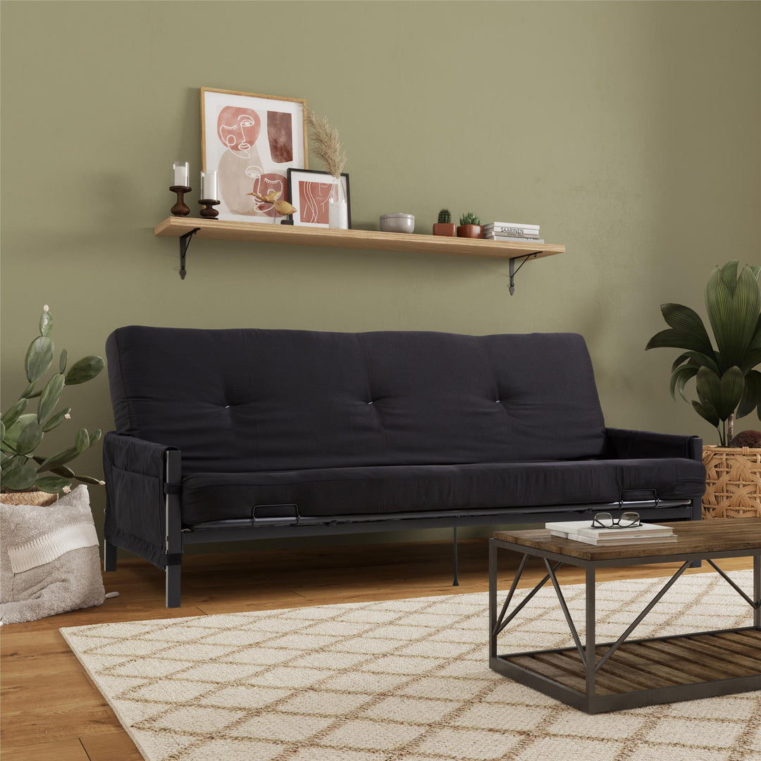 Fairview Storage Futon with 6" Mattress - Black