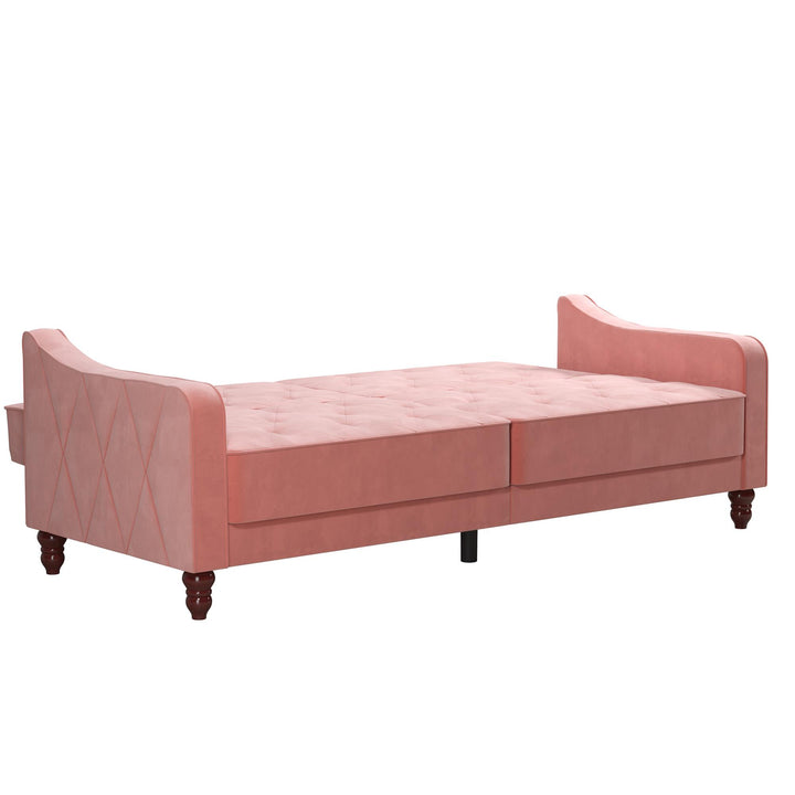 Vintage Tufted Split Back Futon - Pink