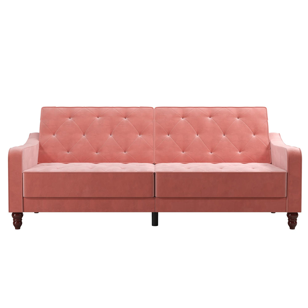 Vintage Tufted Split Back Futon - Pink