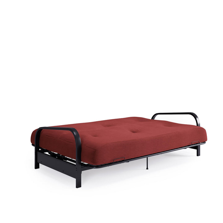 Cleo Black Metal Arm Full Size Futon Frame - Red - Full