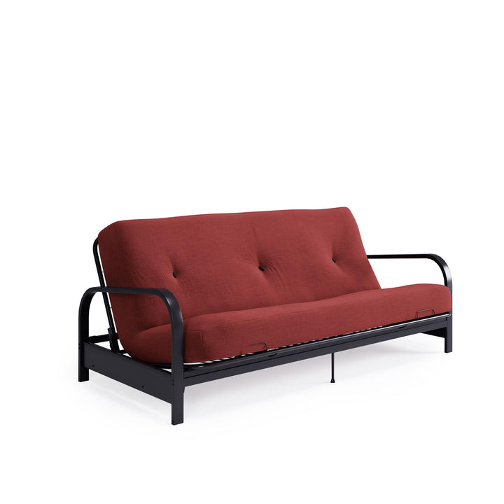 Cleo Black Metal Arm Full Size Futon Frame - Red - Full