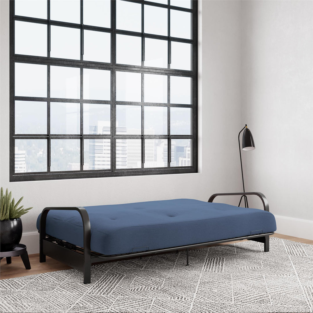 Cleo Black Metal Arm Full Size Futon Frame - Blue - Full