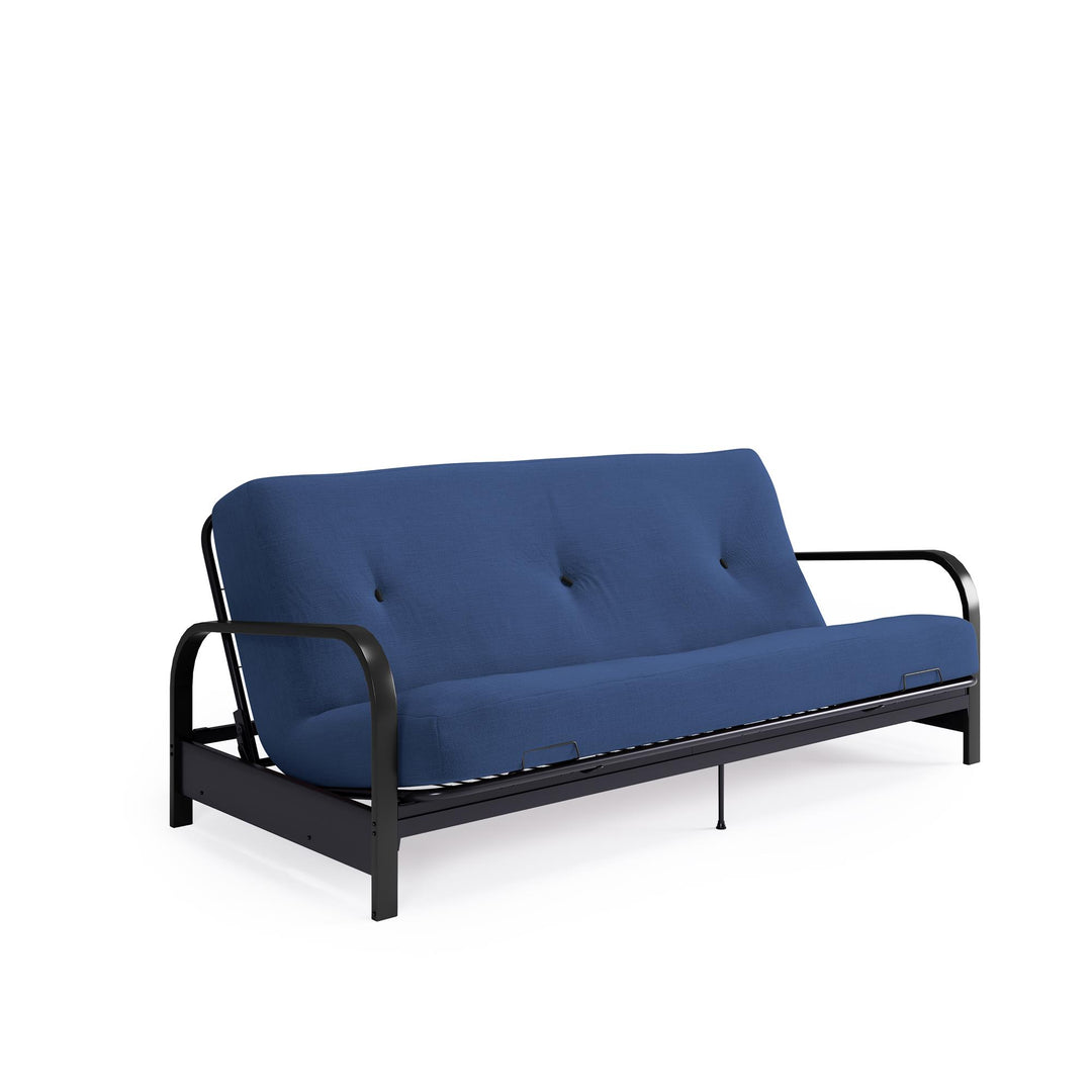 Cleo Black Metal Arm Full Size Futon Frame - Blue - Full