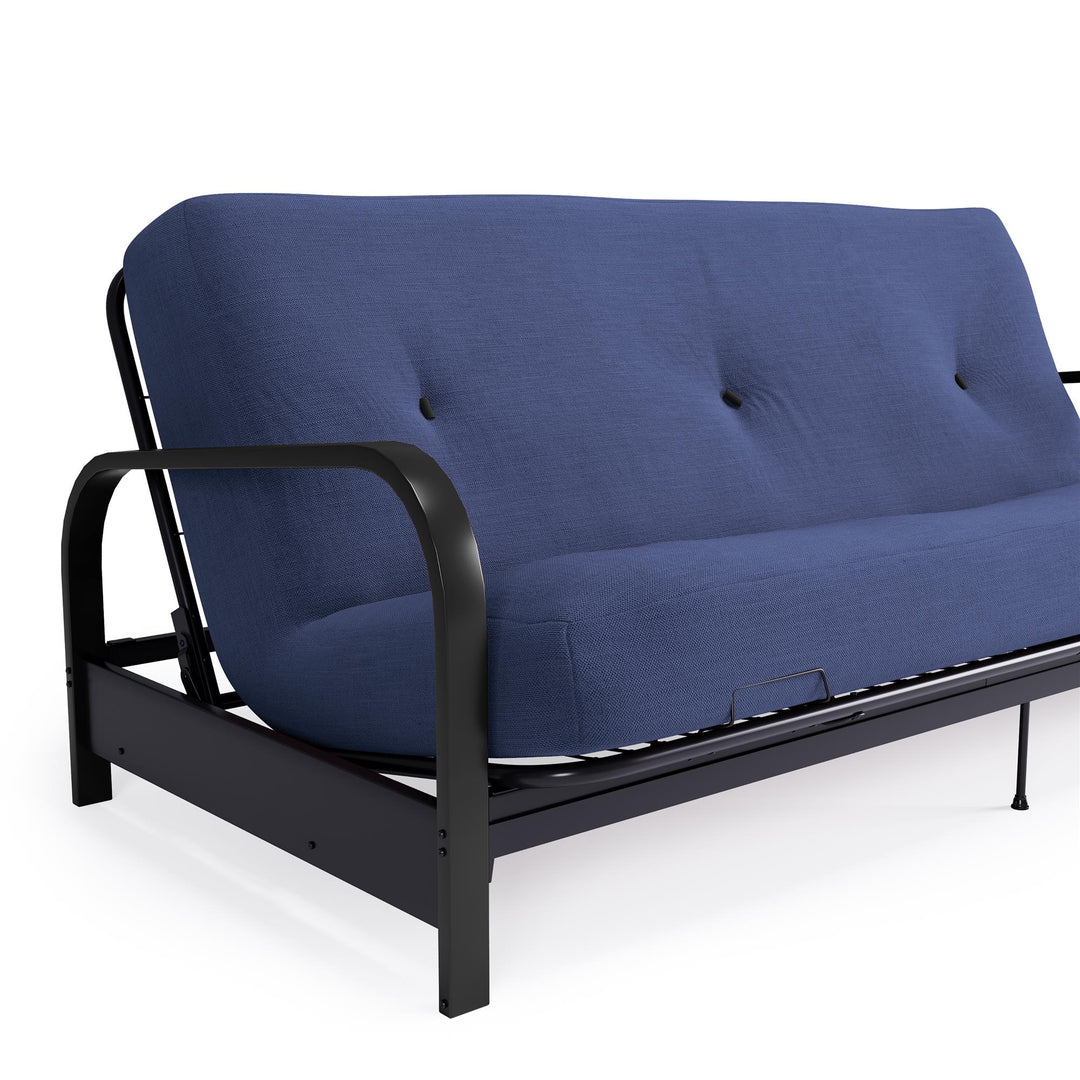 Cleo Black Metal Arm Full Size Futon Frame - Blue - Full