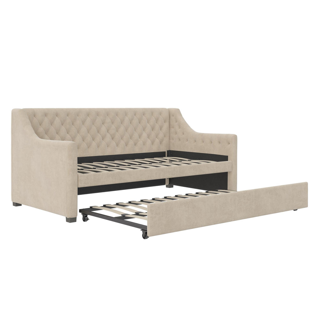 Monarch Hill Ambrosia Upholstered Daybed and Trundle Set - Bone Ivory - Twin