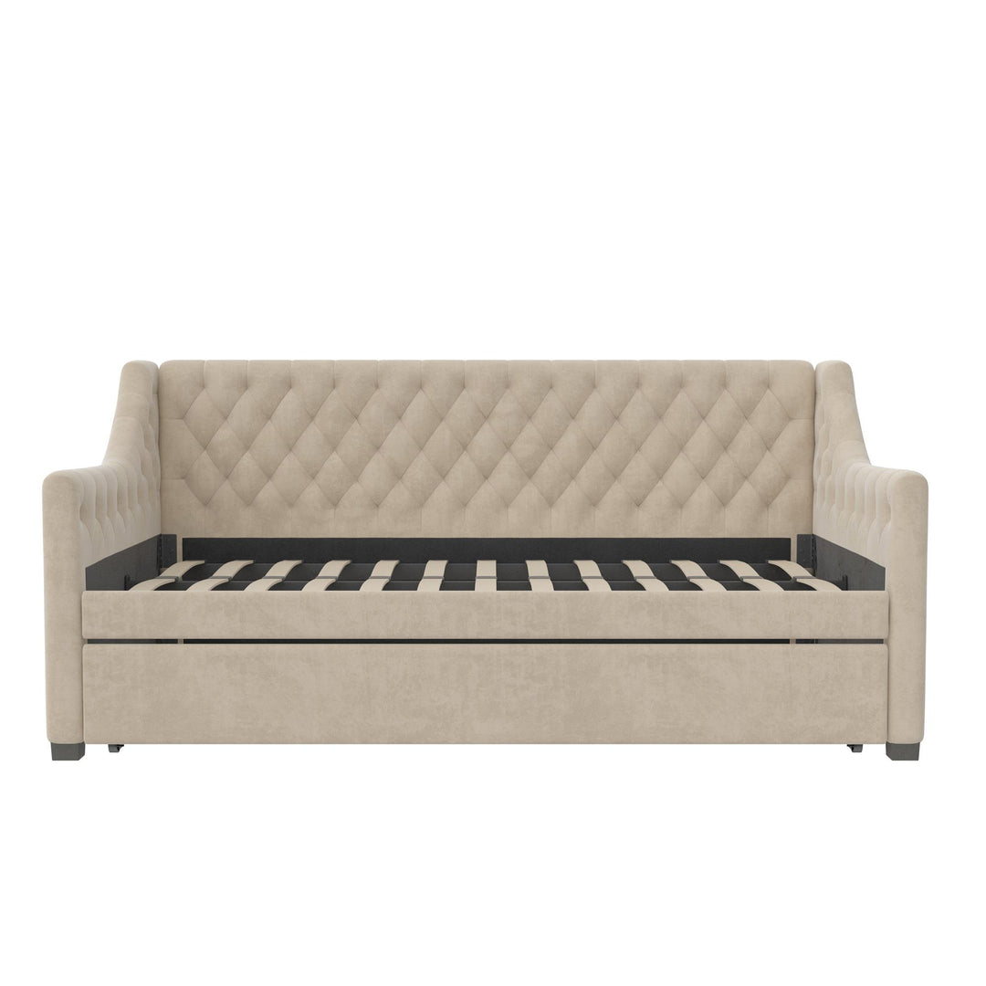 Monarch Hill Ambrosia Upholstered Daybed and Trundle Set - Bone Ivory - Twin