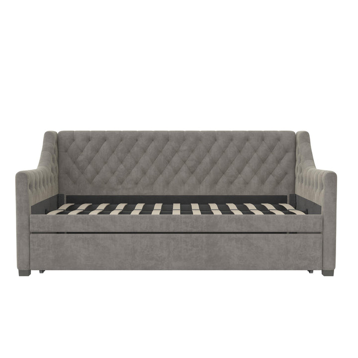 Monarch Hill Ambrosia Upholstered Daybed and Trundle Set - Light Gray - Twin