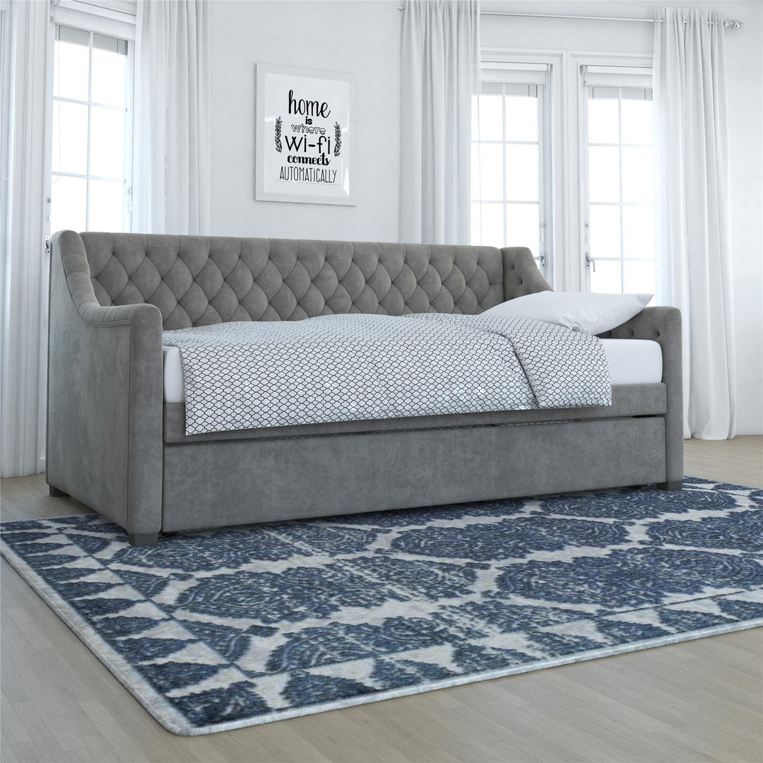 Monarch Hill Ambrosia Upholstered Daybed and Trundle Set - Light Gray - Twin