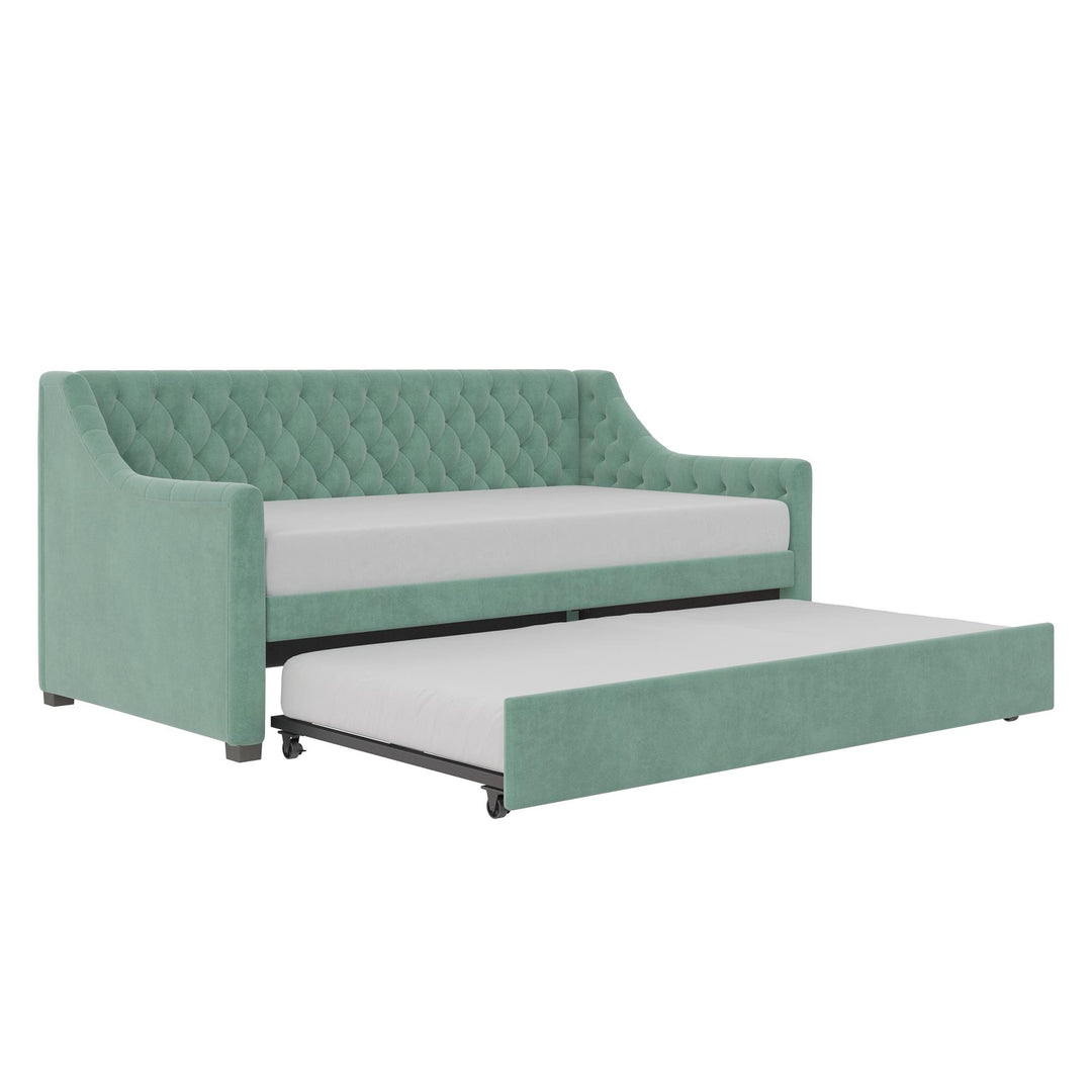 Monarch Hill Ambrosia Upholstered Daybed and Trundle Set - Teal - Twin