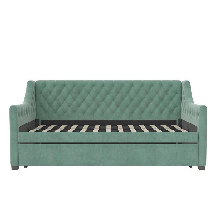 Monarch Hill Ambrosia Upholstered Daybed and Trundle Set - Teal - Twin