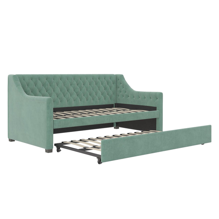 Monarch Hill Ambrosia Upholstered Daybed and Trundle Set - Teal - Twin