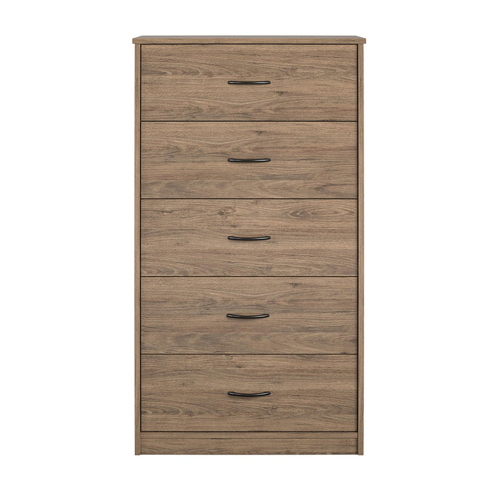 Rory Tall 5 Drawer Dresser - Rustic Oak