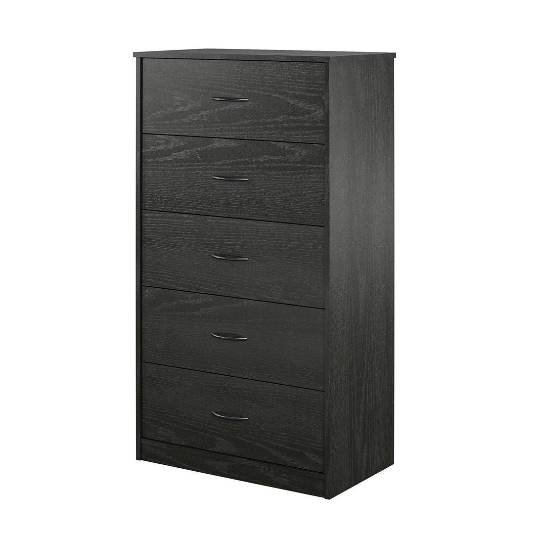 Rory 5 Drawer Dresser - Black Oak