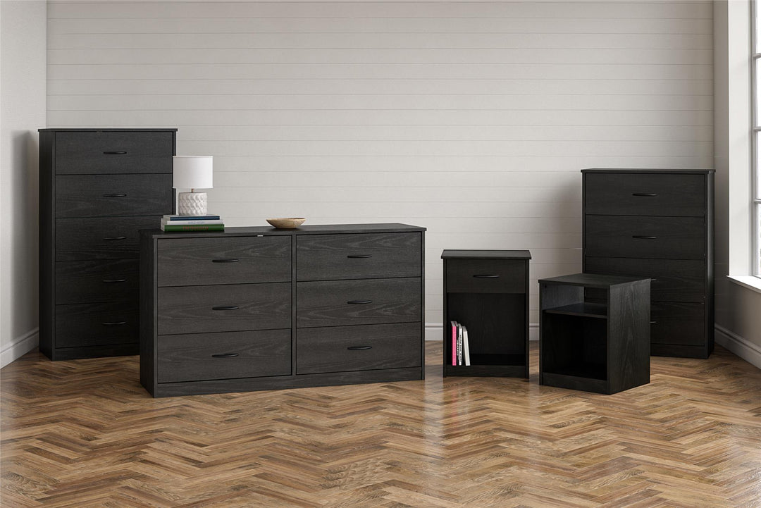 Rory 5 Drawer Dresser - Black Oak