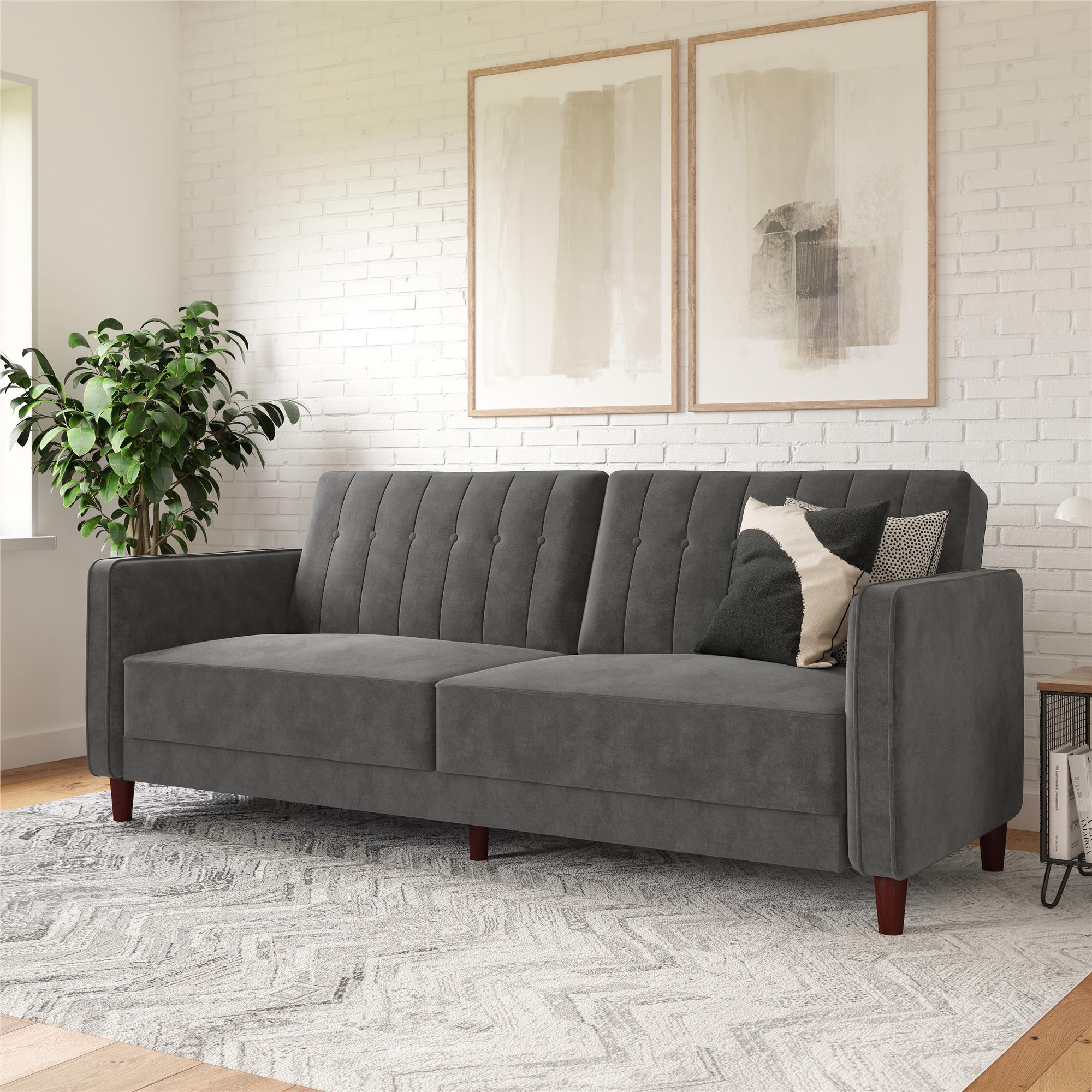 Nia pin shop tufted convertible sofa