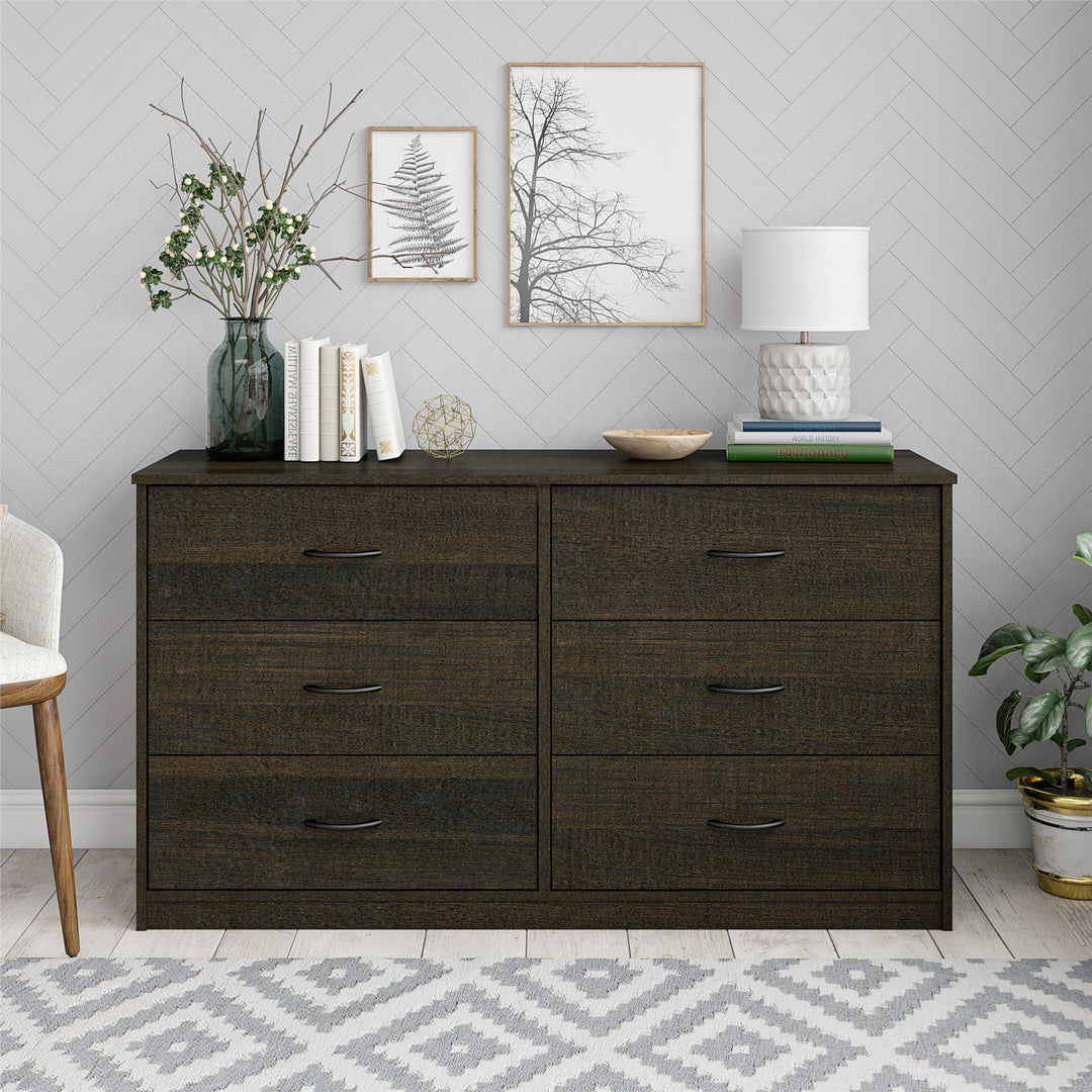 Milani 6 Drawer Wide Dresser - Espresso