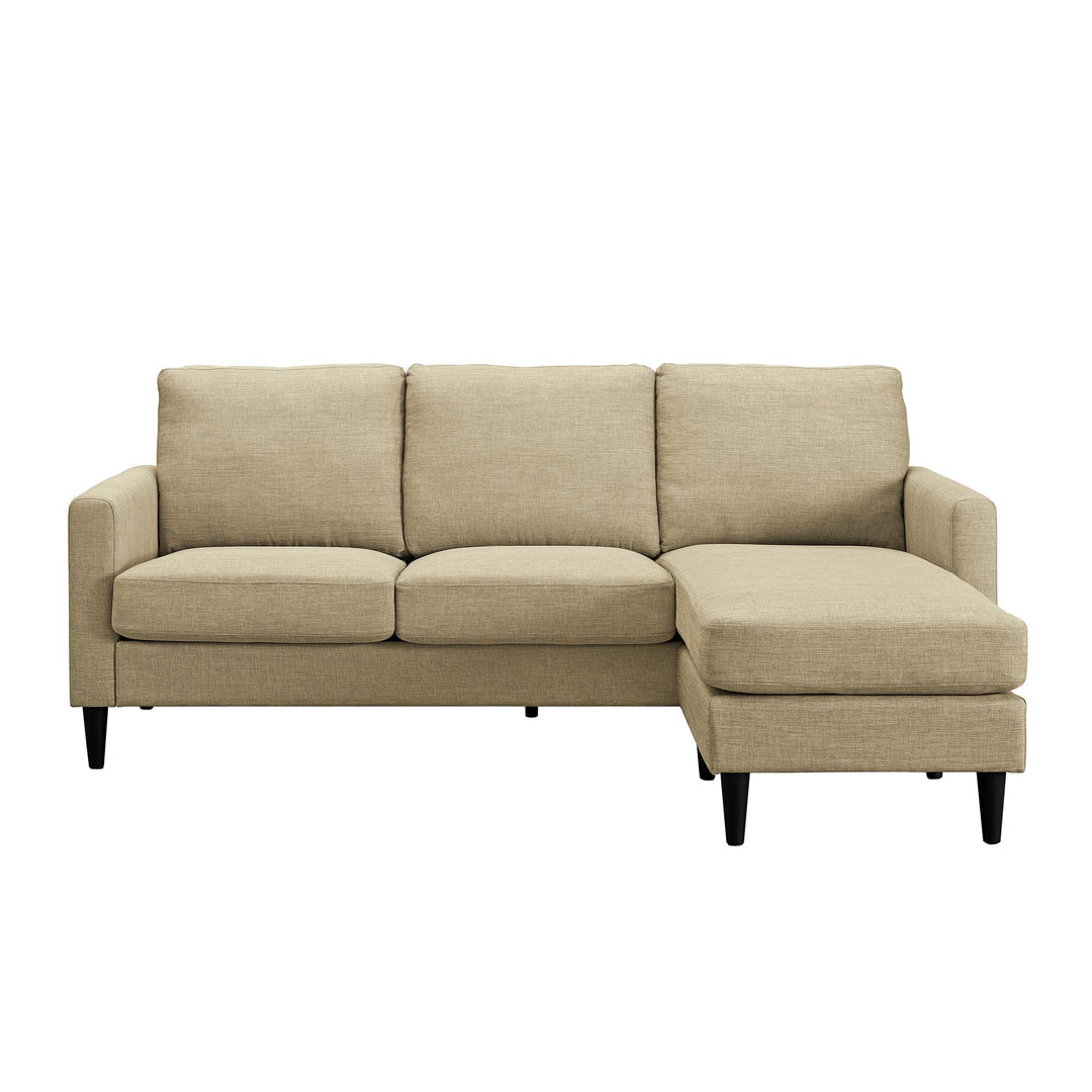 Kaci Linen Upholstered Reversible Sectional - Beige