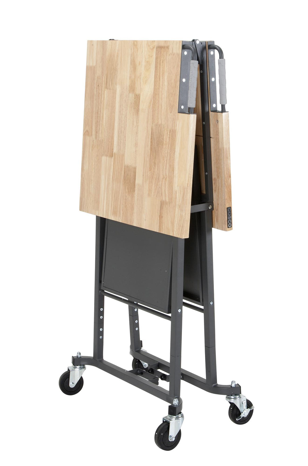 SmartFold Butcher Block Portable Folding Utility Table - Gray