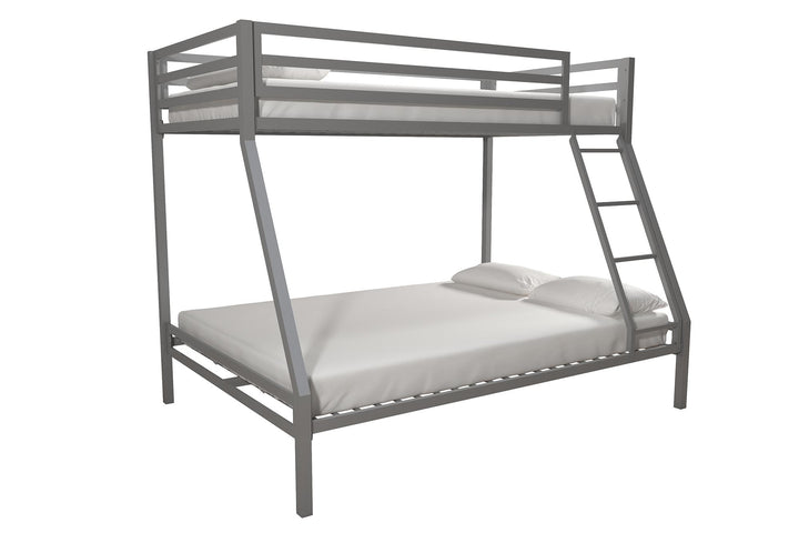 Lara Premium Twin over Full Metal Bunk Bed - Silver - Twin-Over-Full