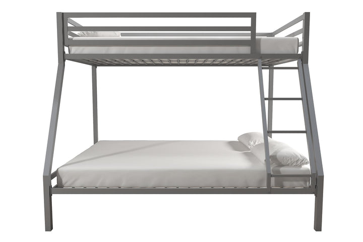 Lara Premium Twin over Full Metal Bunk Bed - Silver - Twin-Over-Full