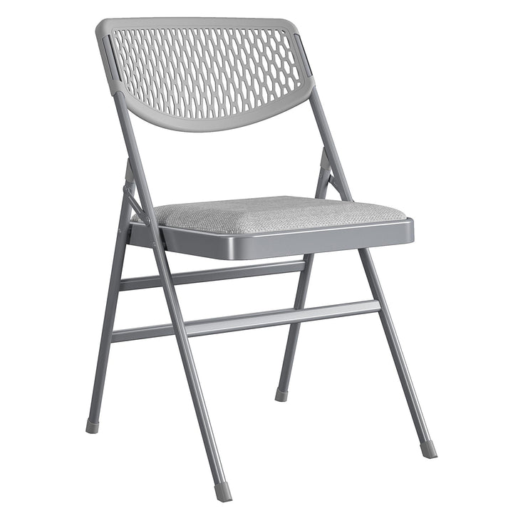 Ultra-Comfort Commercial XL Premium Fabric Padded Folding Chair Set - Gray - 4-Pack