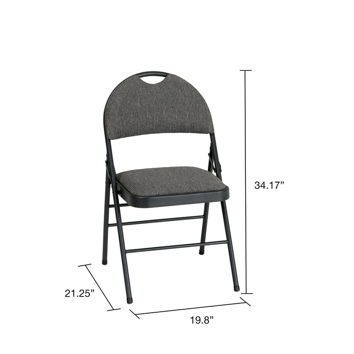 Superior Comfort Commercial Fabric Folding Chair, Set of 2 - Gray - 2-Pack