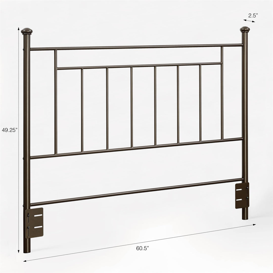 Provo Sturdy and Elegant Metal Headboard, Full/Queen - Bronze