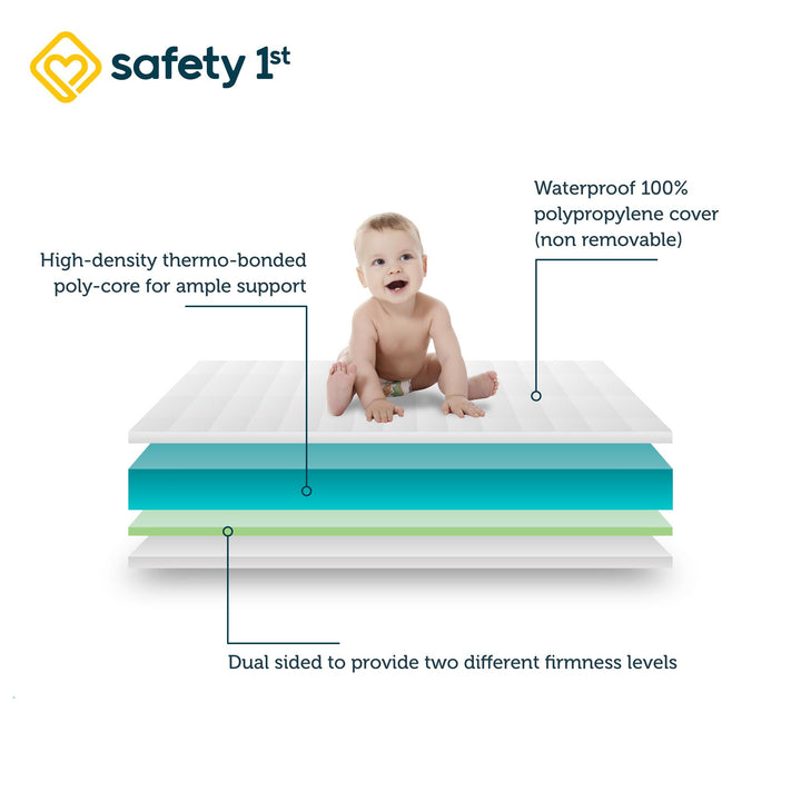 Precious Angel Grow with Me 2-in-1 Baby Crib & Toddler Bed Mattress - White - Crib & Toddler Mattress