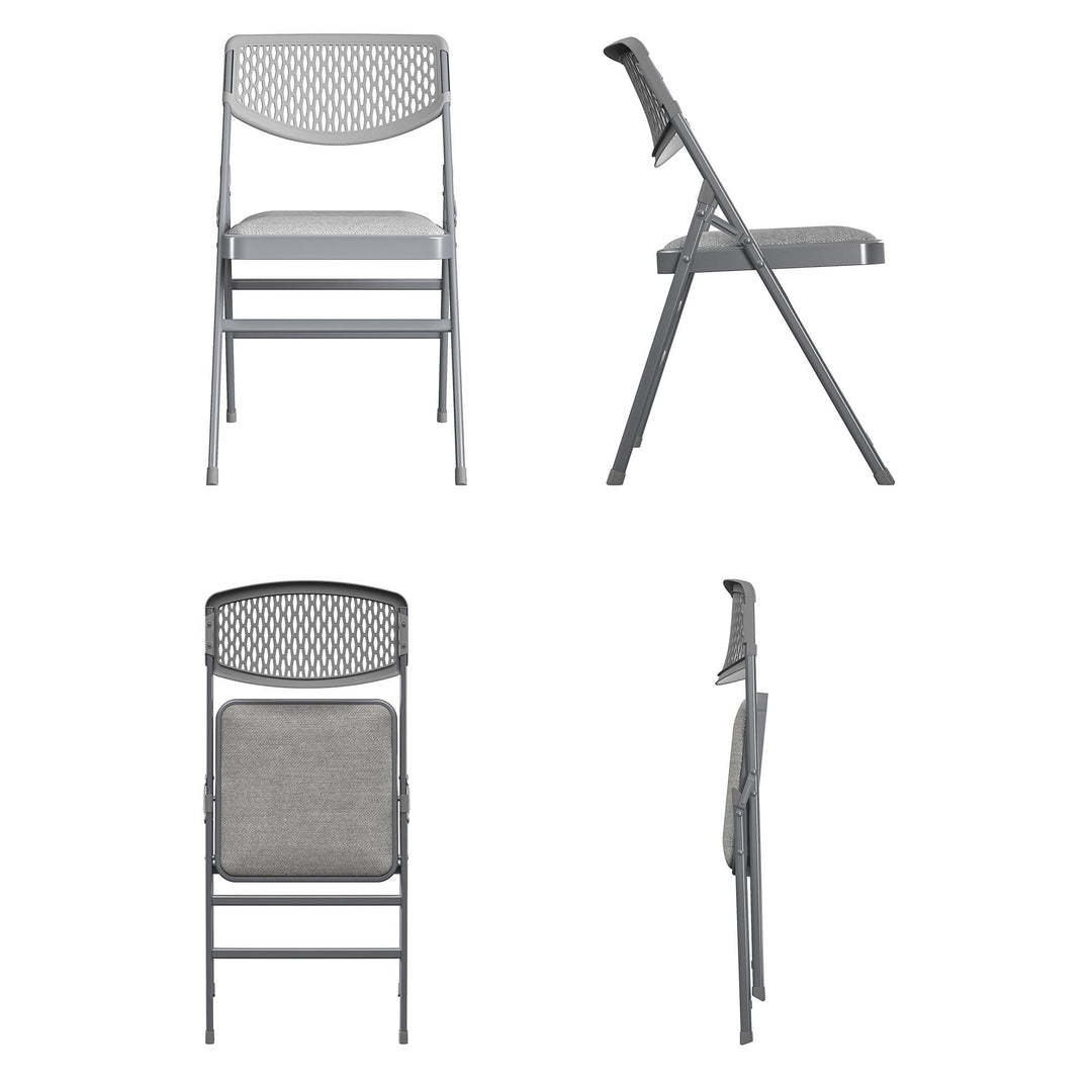 Ultra-Comfort Commercial XL Premium Fabric Padded Folding Chair Set - Gray - 4-Pack