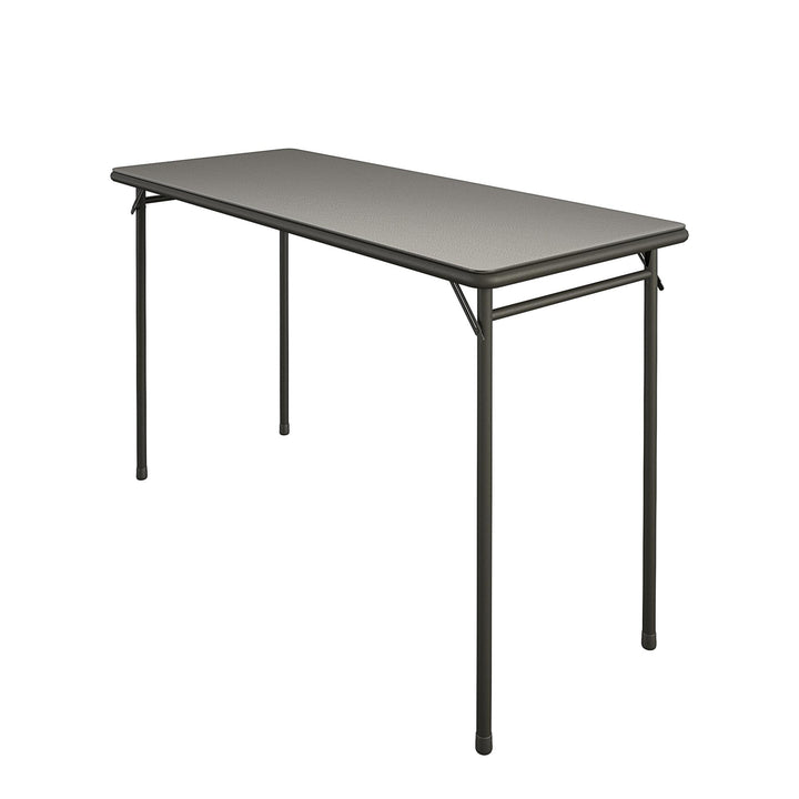 20 Inch x 48 Inch Vinyl Top Serving Folding Table for Indoor/Outdoor - Black - 20” x 48”