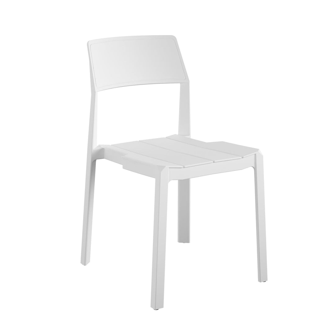 Chandler Indoor/Outdoor Stacking Dining Chairs, Set of 4 - White - 4-Pack