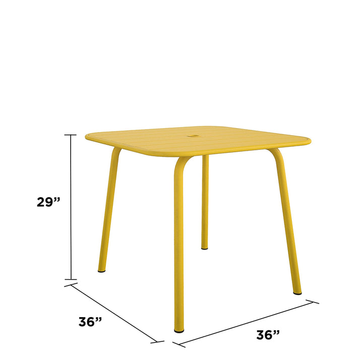 June Outdoor/Indoor Square Dining Table - Yellow