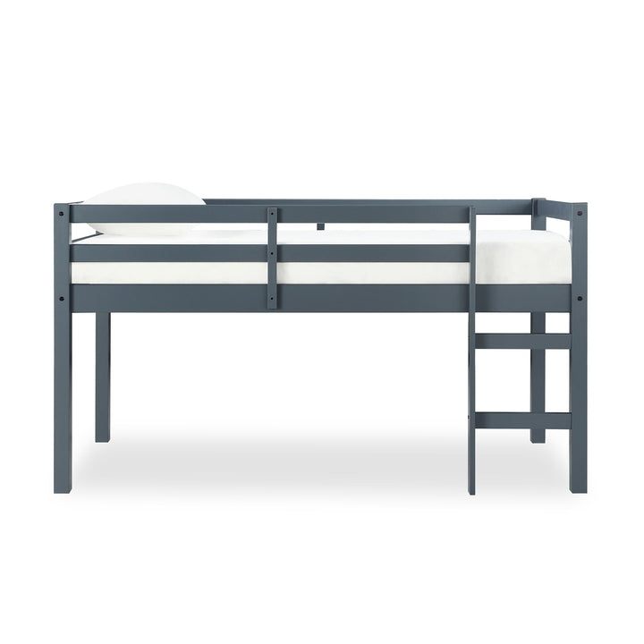 Milton Junior Twin Size Wooden Espresso Loft Bed for Kids - Gray