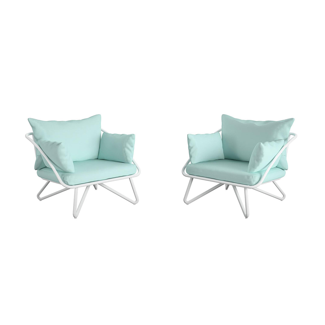 Teddi Outdoor Lounge Chairs, Set of 2 - Aqua Haze - 2-Pack