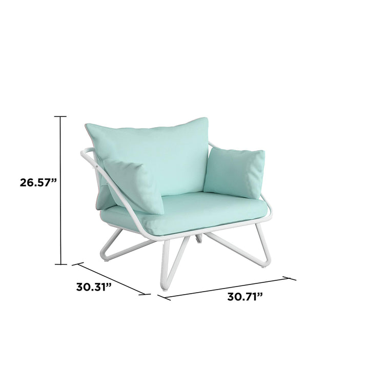 Teddi Outdoor Lounge Chairs, Set of 2 - Aqua Haze - 2-Pack