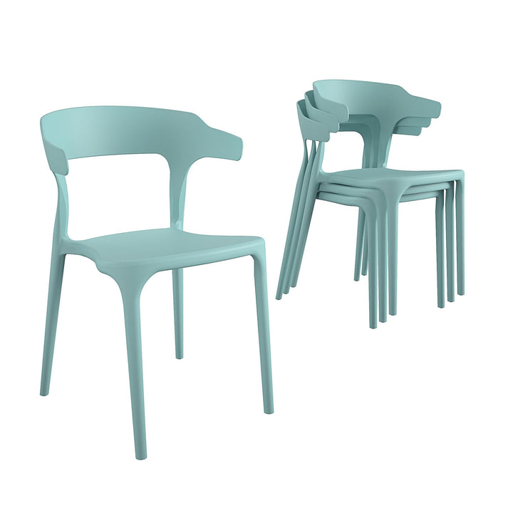 Felix Stacking Dining Chairs, Indoor/Outdoor, 4-Pack - Aqua Haze - 4-Pack