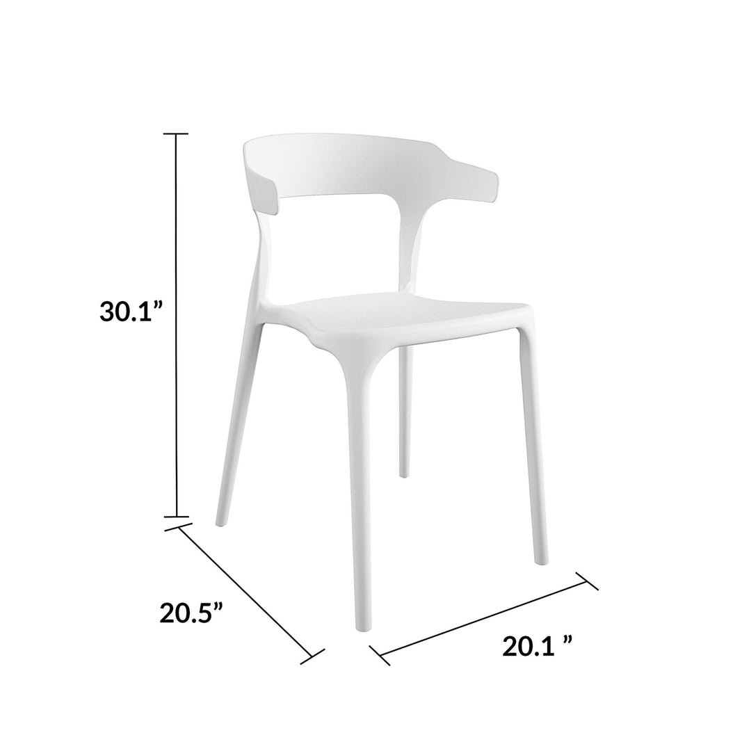 Felix Indoor/Outdoor Stacking Dining Chairs, Set of 4 - White - 4-Pack