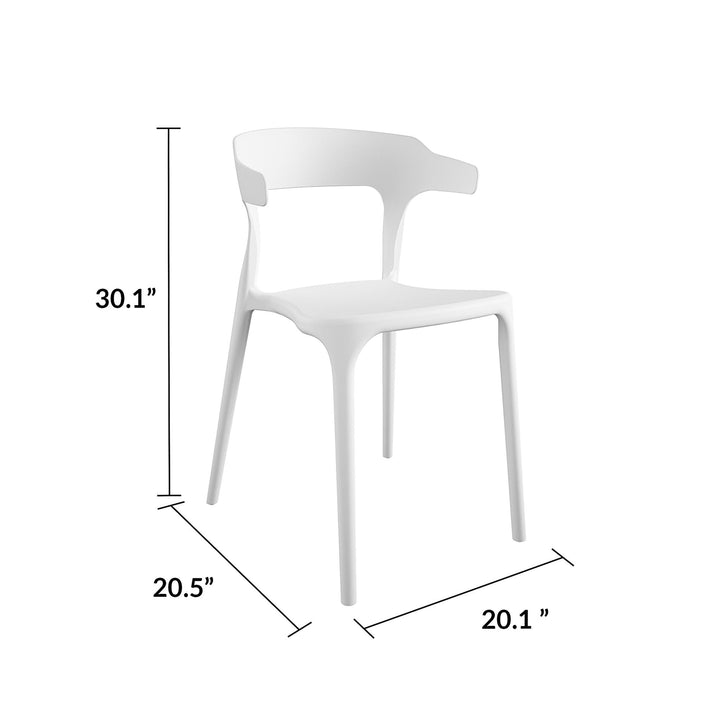 Felix Indoor/Outdoor Stacking Dining Chairs, Set of 4 - White - 4-Pack