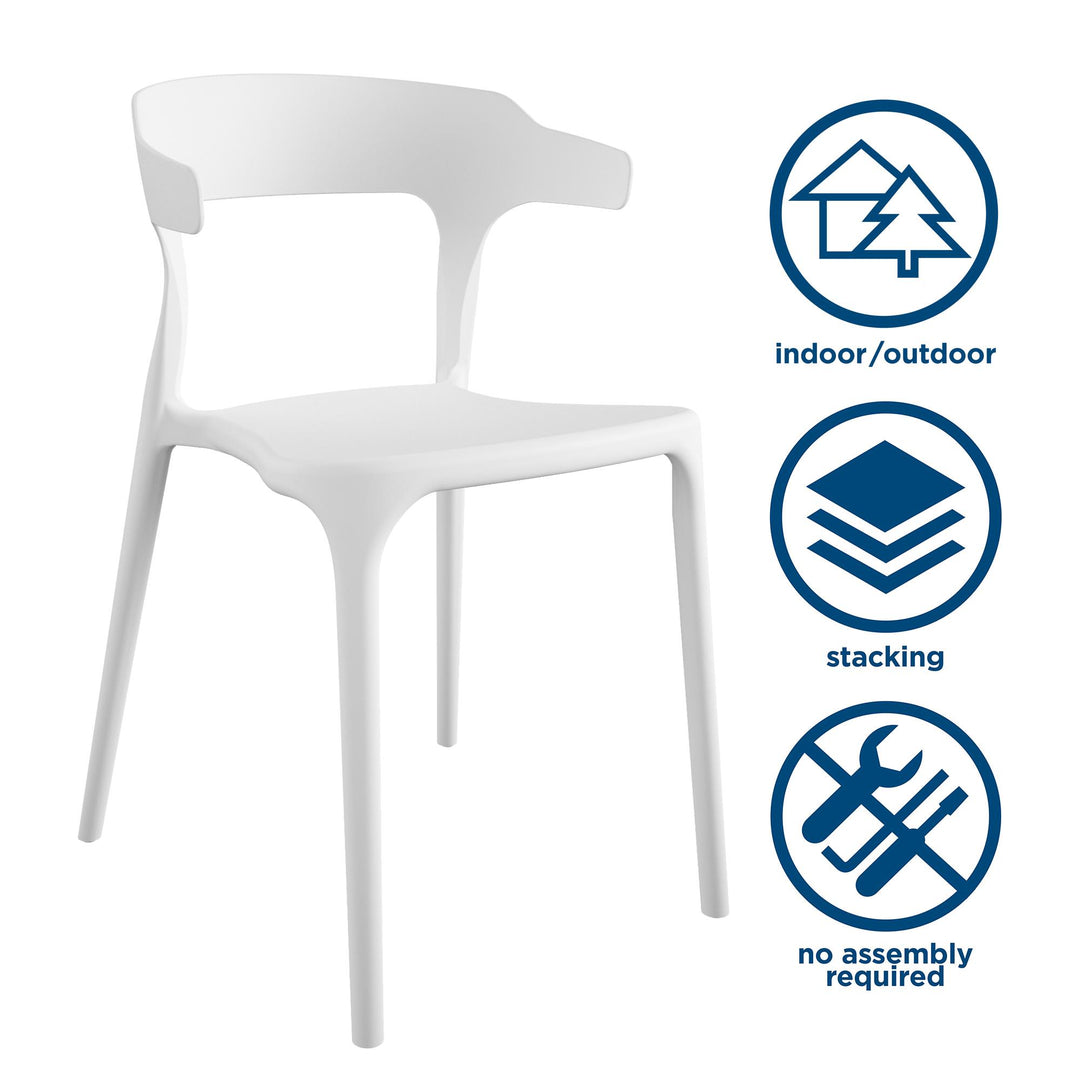 Felix Indoor/Outdoor Stacking Dining Chairs, Set of 4 - White - 4-Pack