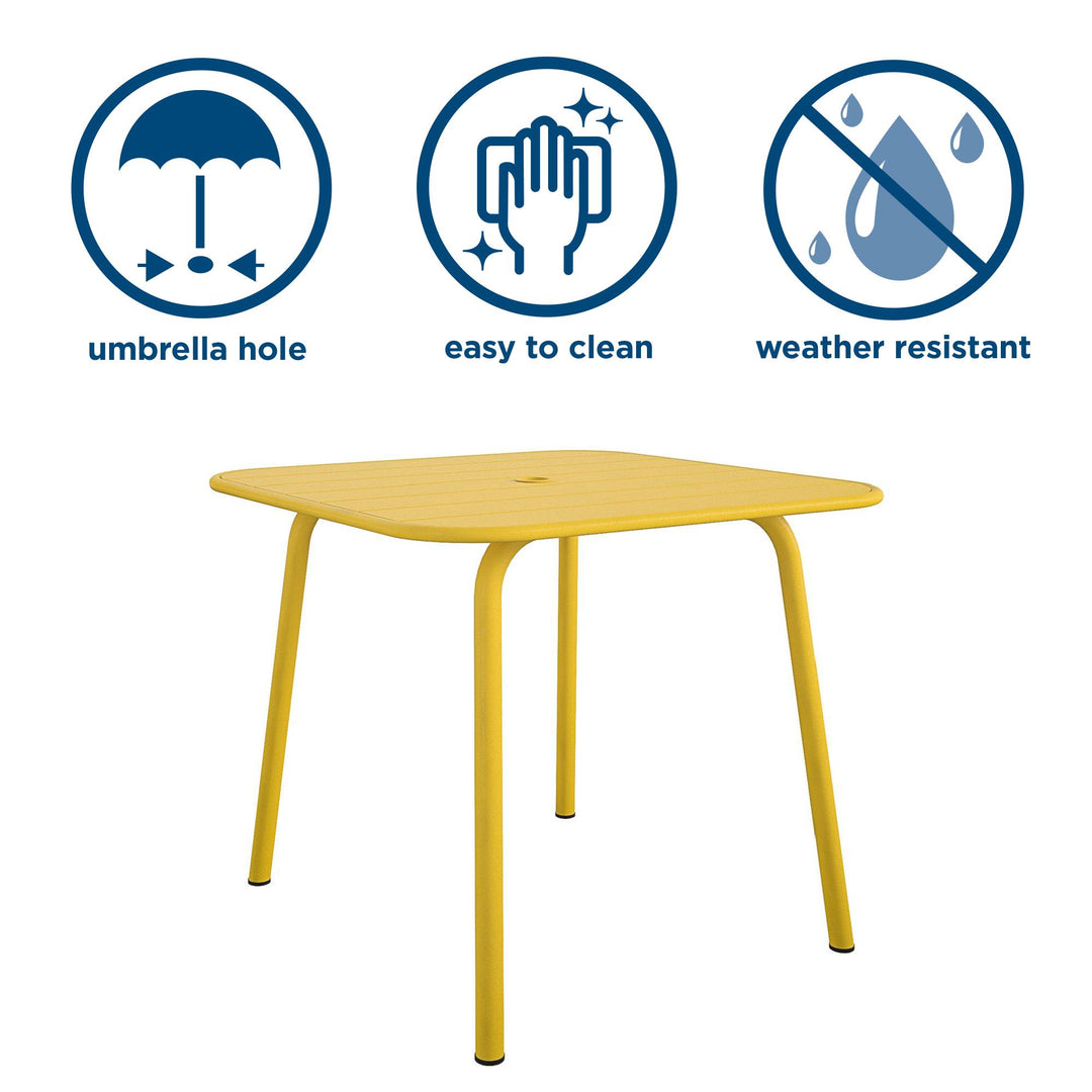 June Outdoor/Indoor Square Dining Table - Yellow