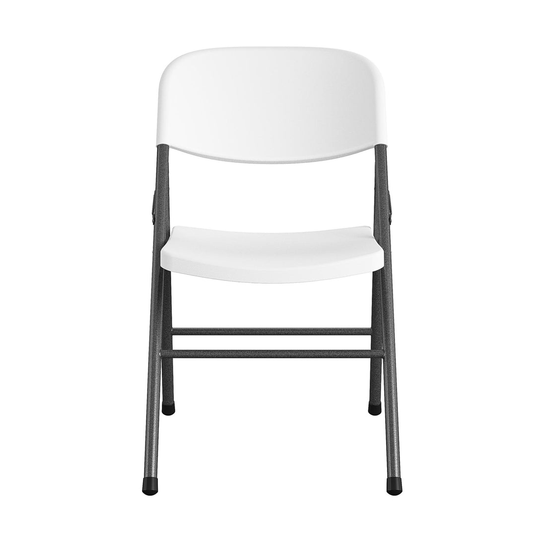 Commercial Plastic Indoor/Outdoor Folding Chairs, Pack of 4 - White Speckley Pewter - 4-Pack