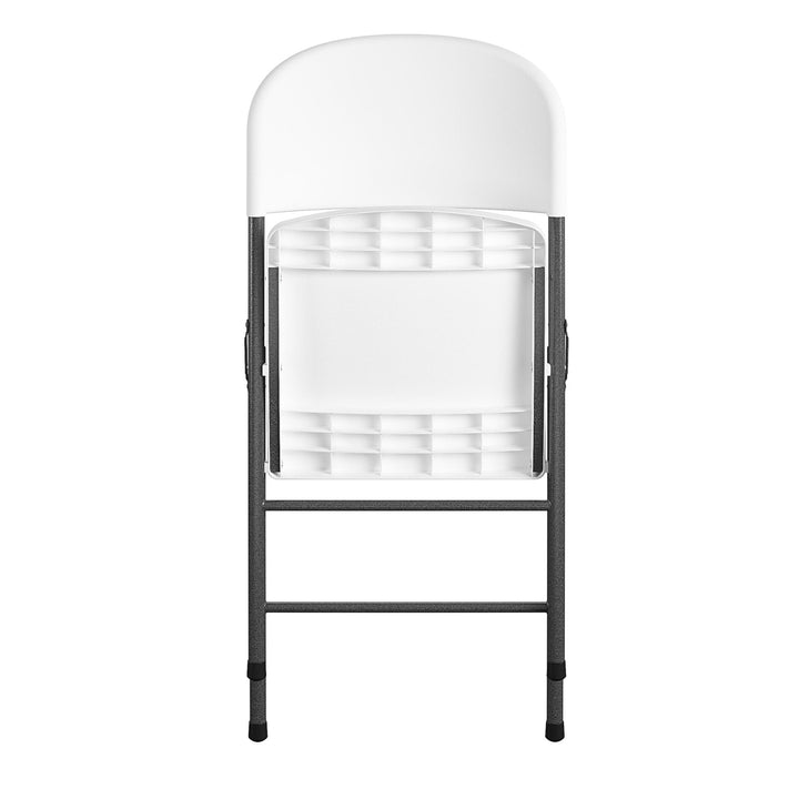 Commercial Plastic Indoor/Outdoor Folding Chairs, Pack of 4 - White Speckley Pewter - 4-Pack