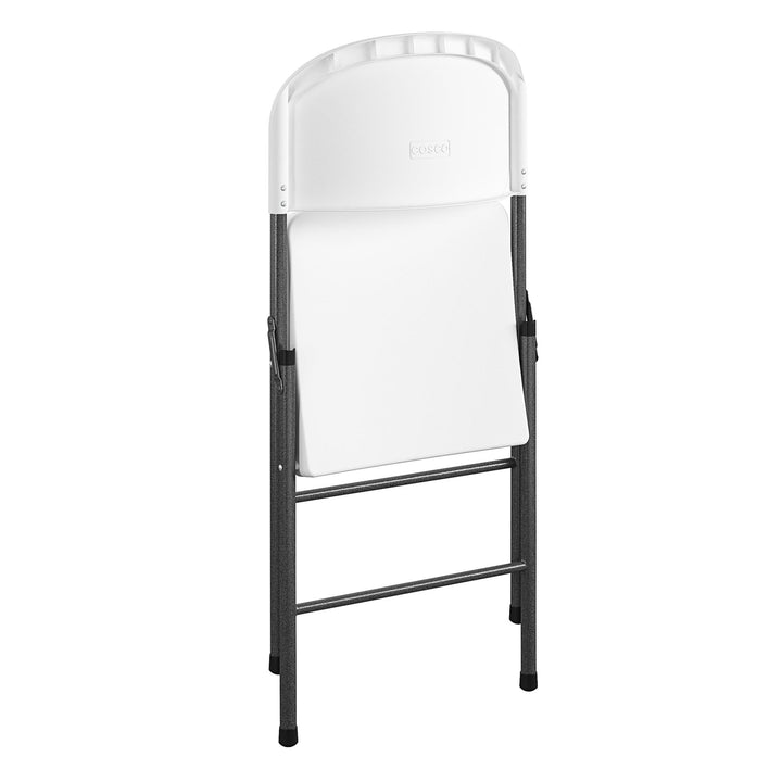 Commercial Plastic Indoor/Outdoor Folding Chairs, Pack of 4 - White Speckley Pewter - 4-Pack