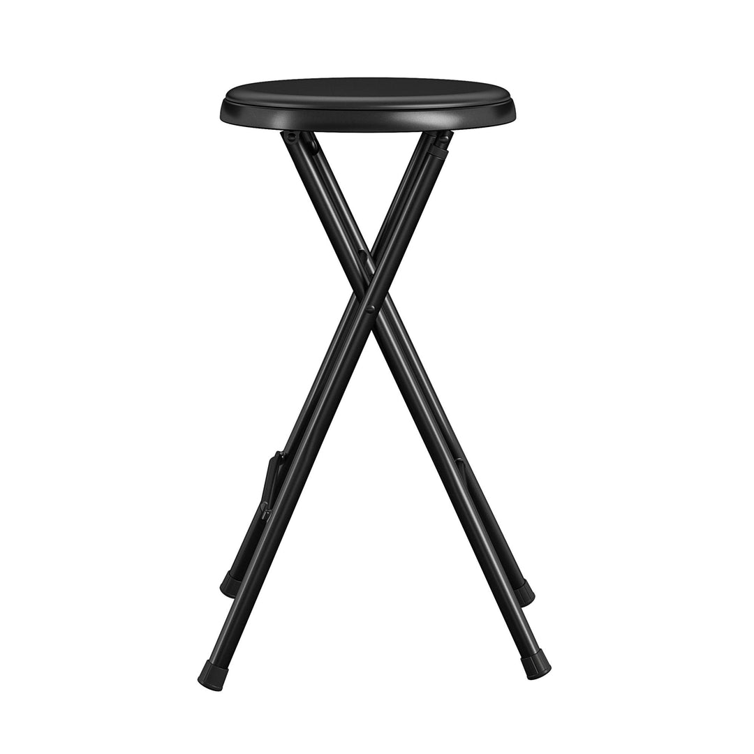 24 Inch Vinyl Padded Folding Stool with 200 lb Weight Capacity - Black - 4-Pack