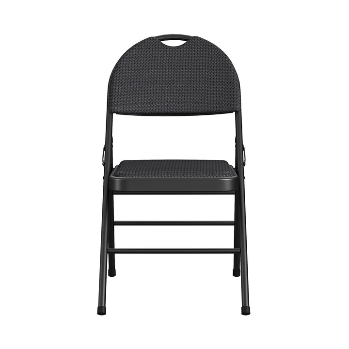 Fabric Padded Metal Triple Braced Folding Chair, Set of 4 - Times - 4-Pack