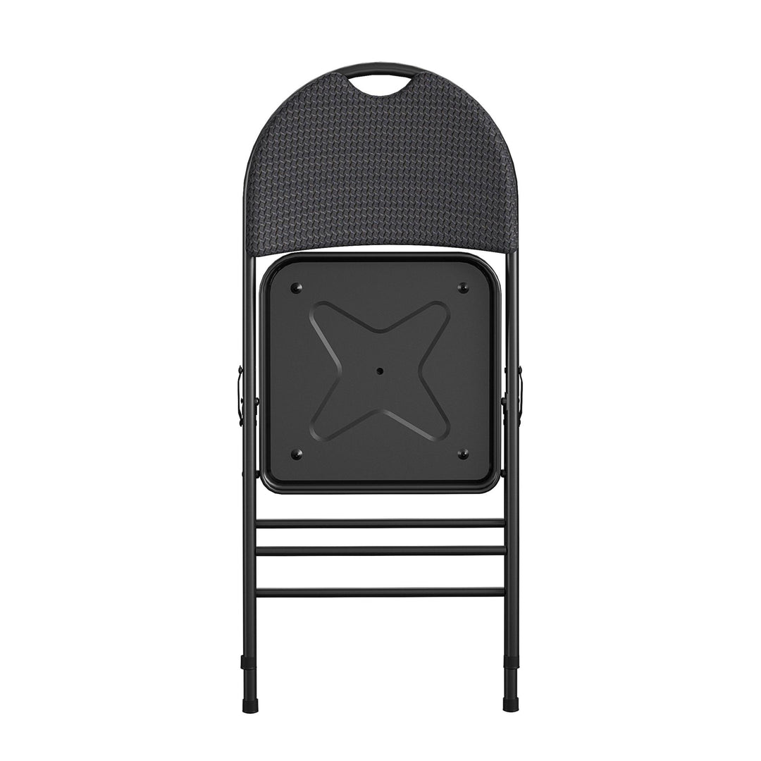 Fabric Padded Metal Triple Braced Folding Chair, Set of 4 - Times - 4-Pack