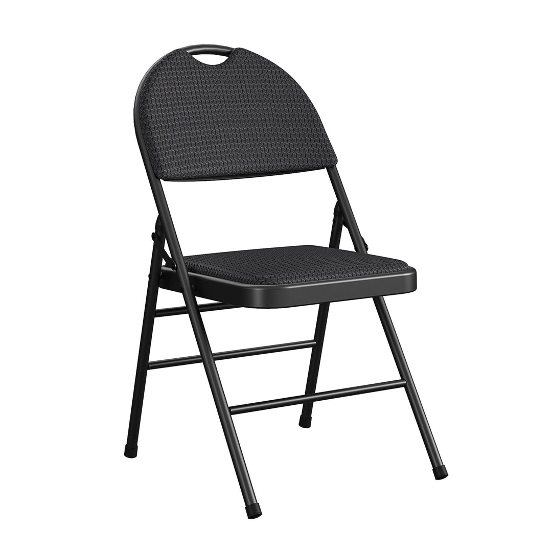 Fabric Padded Metal Triple Braced Folding Chair, Set of 4 - Times - 4-Pack