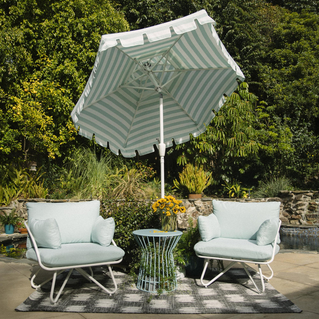 Teddi Outdoor Lounge Chairs, Set of 2 - Aqua Haze - 2-Pack